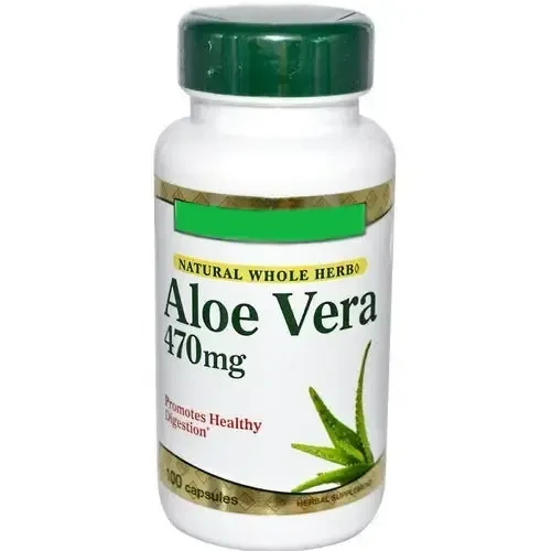 Aloevera capsules, herbal supplements 